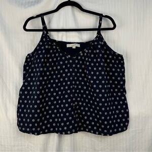 Loft Boxy Cotton Blouse Women’s Size Medium Spaghetti Strap Cami Top Nautical